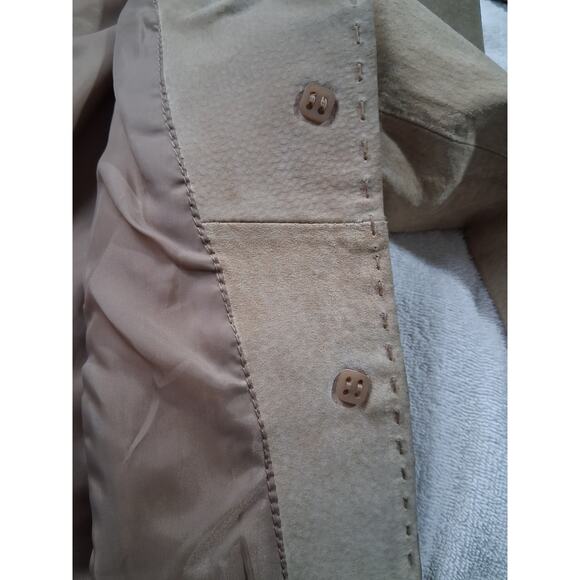 Y2k Vtg AR Bernardo Fashion Suede Womens size Medium Stitch Hippie Grunge Blazer - Picture 9 of 15